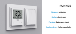 Dvoupolohový týdenní termostat TECH EU-F-4z v1 do rámečku černý